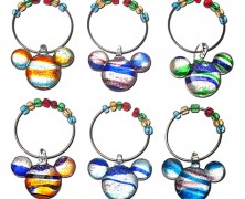 Color Fusion Mickey Mouse Beverage Glass Charm Set