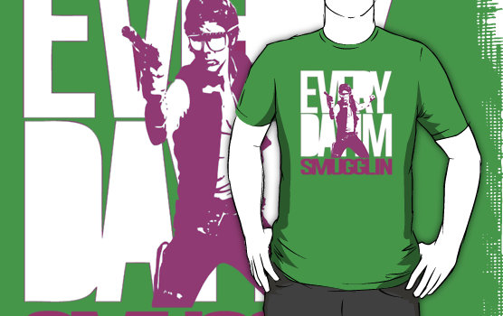 han solo smugglin tshirt red bubble