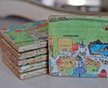 Vintage Magic Kingdom Map Coasters