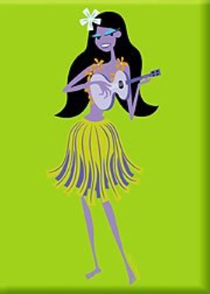 hula girl shag magnet