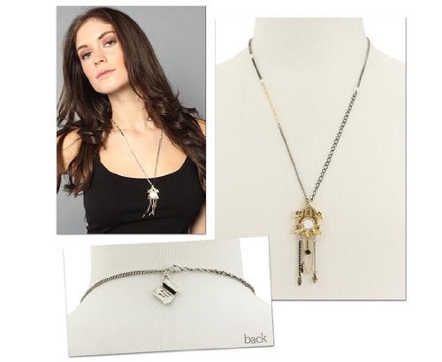 Disney Couture Pinnochio Cuckoo Clock Pendant Necklace--Back