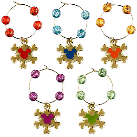 Mickey Mouse Beverage Glass Charms Set - Holiday