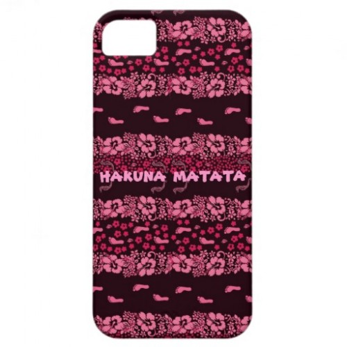 Hakuna Matata Pink Hibiscus iPhone 5 Case