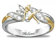 Tinker Bell Sterling Silver and Gold Ring
