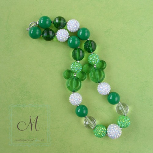 Minnie Mouse St. Patrick's Day Emerald Green Necklace