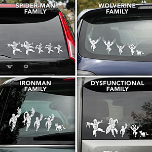 Marvel Family Car Decals In-use