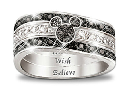 Mickey Mouse Engraved Women's Three Band Ring