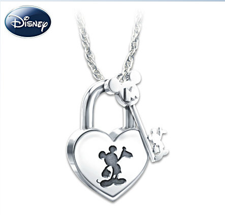 Mickey Mouse Lock And Key Pendant