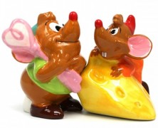 Cinderella Gus and Jaq Salt and Pepper Shakers