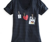 I Heart Mickey Mouse Striped Tee