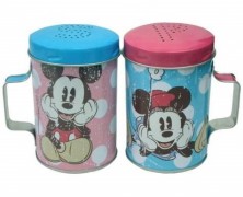 Mickey and Minnie Tin Salt and Pepper Shakers