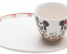 Mickey and Minnie Cookie and Milk Porcelain Set