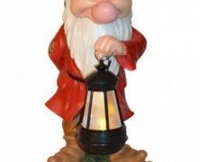Grumpy Lighted Garden Statue