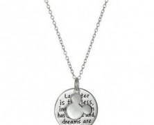 Mickey Mouse Sterling Silver Quote Necklace