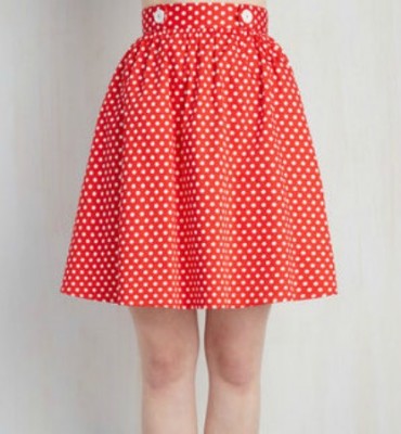Minnie Mouse Red Skirt with Polka Dots